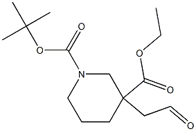 Ethyl 1-Boc-3-(2-oxoethyl)piperidine-3-carboxylate Structure