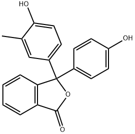 1(3H)-Isobenzofuranone, 3-(4-hydroxy-3-methylphenyl)-3-(4-hydroxyphenyl)- 구조식 이미지