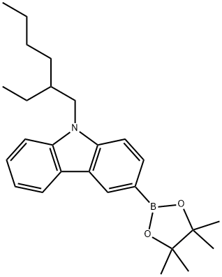 9-(2-Ethylhexyl)-3-(4,4,5,5-tetramethyl-1,3,2-dioxaborolan-2-yl)-9H-carbazole 구조식 이미지