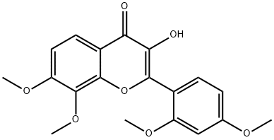 4H-1-Benzopyran-4-one, 2-(2,4-dimethoxyphenyl)-3-hydroxy-7,8-dimethoxy- Structure