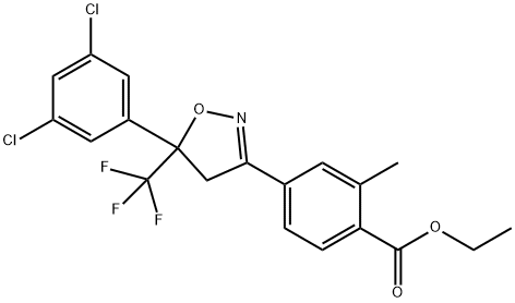 ethyl 4-(5-(3,5-dichlorophenyl)-5-(trifluoromethyl)-4,5-dihydroisoxazol-3-yl)-2-methylbenzoate Structure