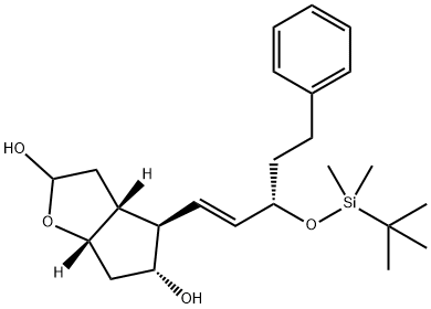 (3aR,4R,5R,6aS)-4-[(1E,3S)-3-[[(1,1-Dimethylethyl)dimethylsilyl]oxy]-5-phenyl-1-pentenyl]hexahydro-2H-cyclopenta[b]furan-2,5-diol 구조식 이미지