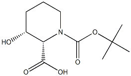 (2S,3R)-1-(tert-butoxycarbonyl)-3-hydroxypiperidine-2-carboxylic acid Structure