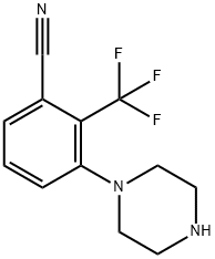 2-(trifluoromethyl)-3-(piperazin-1-yl)benzonitrile 구조식 이미지