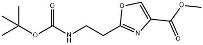 4-Oxazolecarboxylic acid,2-[2-[[(1,1-dimethylethoxy)carbonyl]amino]ethyl]-, methyl ester 구조식 이미지