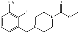 4-(3-Amino-2-fluoro-benzyl)-piperazine-1-carboxylic acid methyl ester 구조식 이미지