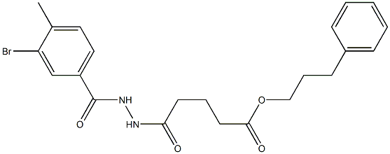 3-phenylpropyl 5-[2-(3-bromo-4-methylbenzoyl)hydrazino]-5-oxopentanoate 구조식 이미지