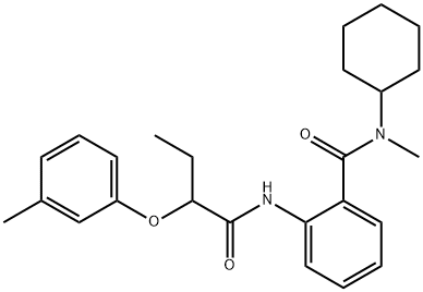 N-cyclohexyl-N-methyl-2-{[2-(3-methylphenoxy)butanoyl]amino}benzamide 구조식 이미지