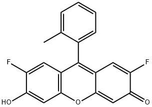 2,7-Difluoro-6-hydroxy-9-(2-methylphenyl)-3H-xanthen-3-one Structure