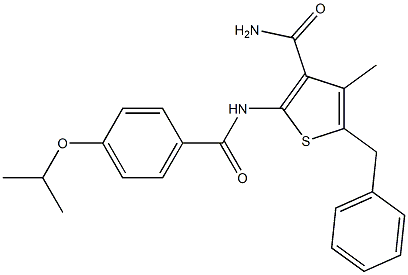 5-benzyl-2-[(4-isopropoxybenzoyl)amino]-4-methyl-3-thiophenecarboxamide 구조식 이미지