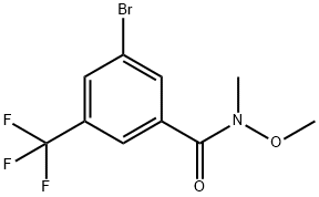 3-bromo-N-methoxy-N-methyl-5-(trifluoromethyl)benzamide 구조식 이미지