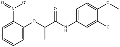 N-(3-chloro-4-methoxyphenyl)-2-(2-nitrophenoxy)propanamide Structure