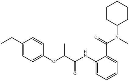 N-cyclohexyl-2-{[2-(4-ethylphenoxy)propanoyl]amino}-N-methylbenzamide 구조식 이미지