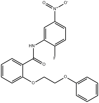 N-(2-fluoro-5-nitrophenyl)-2-(2-phenoxyethoxy)benzamide 구조식 이미지