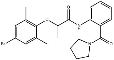 2-(4-bromo-2,6-dimethylphenoxy)-N-[2-(1-pyrrolidinylcarbonyl)phenyl]propanamide Structure