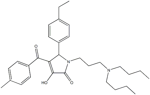 1-[3-(dibutylamino)propyl]-5-(4-ethylphenyl)-3-hydroxy-4-(4-methylbenzoyl)-1,5-dihydro-2H-pyrrol-2-one 구조식 이미지