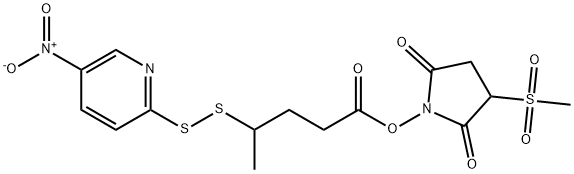 3-(Methylsulfonyl)-2,5-dioxopyrrolidin-1-yl 4-((5-nitropyridin-2-yl)disulfanyl)pentanoate Structure