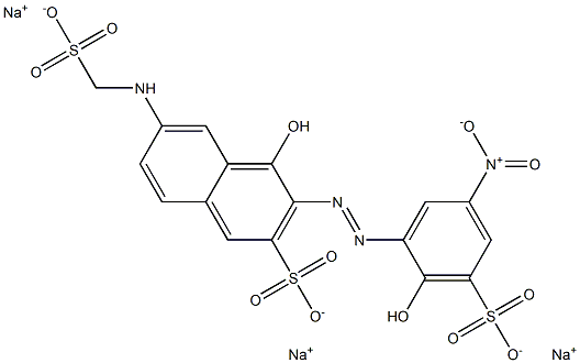 2-Naphthalenesulfonic acid, 4-hydroxy-3-[(2-hydroxy-5-nitro-3- sulfophenyl)azo]-6-[(sulfomethyl)amino]-, trisodium salt Structure