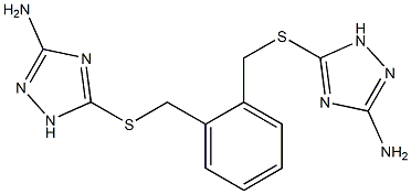 5-[(2-{[(3-amino-1H-1,2,4-triazol-5-yl)sulfanyl]methyl}benzyl)sulfanyl]-1H-1,2,4-triazol-3-amine 구조식 이미지