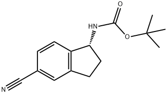 (R)-TERT-BUTYL (5-CYANO-2,3-DIHYDRO-1H-INDEN-1-YL)CARBAMATE Structure