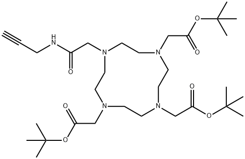 1,4,7,10-Tetraazacyclododecane-1,4,7-triacetic acid, 10-[2-oxo-2-(2-propyn-1-ylamino)ethyl]-, 1,4,7-tris(1,1-dimethylethyl) ester Structure