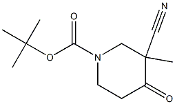 tert-butyl 3-cyano-3-methyl-4-oxopiperidine-1-carboxylate Structure