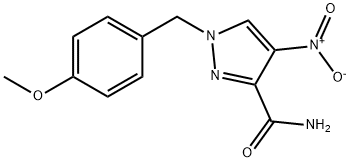 1H-Pyrazole-3-carboxamide, 1-[(4-methoxyphenyl)methyl]-4-nitro- Structure