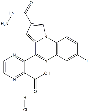 2-(7-Fluoropyrrolo[1,2-a]quinoxalin-4-yl)hydrazide-2-pyrazinecarboxylic acid hydrochloride 구조식 이미지