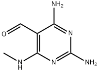 5-Pyrimidinecarboxaldehyde, 2,4-diamino-6-(methylamino)- Structure