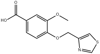 Benzoic acid, 3-methoxy-4-(4-thiazolylmethoxy)- Structure