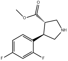 3-Pyrrolidinecarboxylic acid, 4-(2,4-difluorophenyl)-, methyl ester, (3S,4R)- 구조식 이미지