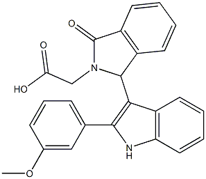 {1-[2-(3-methoxyphenyl)-1H-indol-3-yl]-3-oxo-1,3-dihydro-2H-isoindol-2-yl}acetic acid Structure