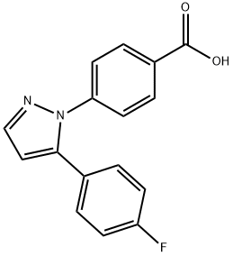 Benzoic acid, 4-[5-(4-fluorophenyl)-1H-pyrazol-1-yl]- Structure