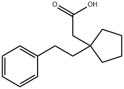 Cyclopentaneacetic acid, 1-(2-phenylethyl)- Structure