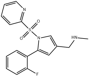 1-(5-(2-fluorophenyl)-1-(pyridin-2-ylsulfonyl)-1H-pyrrol-3-yl)-N- methylmethanamine fumarate 구조식 이미지