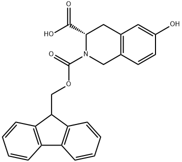 (3S)-2-{[(9H-fluoren-9-yl)methoxy]carbonyl}-6-hydroxy-1,2,3,4-tetrahydroisoquinoline-3-carboxylic acid 구조식 이미지