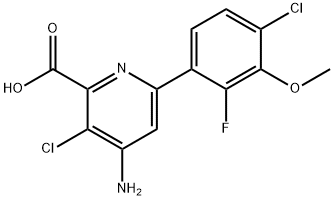 2-Pyridinecarboxylic acid, 4-amino-3-chloro-6-(4-chloro-2-fluoro-3-methoxyphenyl)- 구조식 이미지