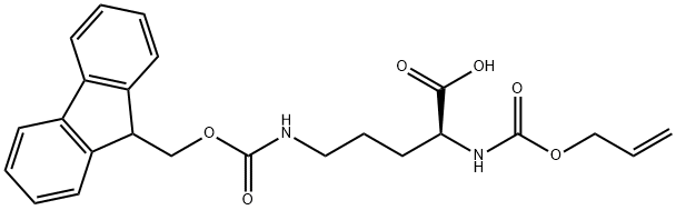 L-Ornithine, N5-[(9H-fluoren-9-ylmethoxy)carbonyl]-N2-[(2-propen-1-yloxy)carbonyl]- Structure