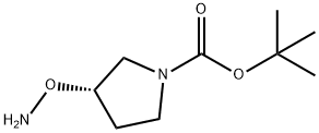 1-Pyrrolidinecarboxylic acid, 3-(aminooxy)-, 1,1-dimethylethyl ester, (3S)- 구조식 이미지