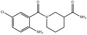 1-(2-amino-5-chlorobenzoyl)piperidine-3-carboxamide 구조식 이미지