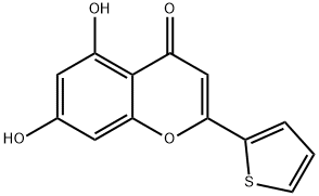 5,7-dihydroxy-2-(thiophen-2-yl)-4H-1-benzopyran-4-one Structure