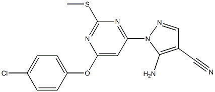 5-amino-1-[6-(4-chlorophenoxy)-2-(methylsulfanyl)-4-pyrimidinyl]-1H-pyrazole-4-carbonitrile 구조식 이미지