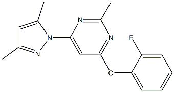 6-(3,5-dimethyl-1H-pyrazol-1-yl)-2-methyl-4-pyrimidinyl 2-fluorophenyl ether Structure