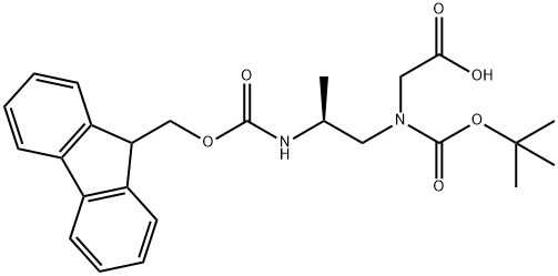2-[[(2S)-2-(9H-fluoren-9-ylmethoxycarbonylamino)propyl]-[(2-methylpropan-2-yl)oxycarbonyl]amino]acetic acid Structure
