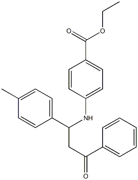 ethyl 4-{[1-(4-methylphenyl)-3-oxo-3-phenylpropyl]amino}benzoate 구조식 이미지