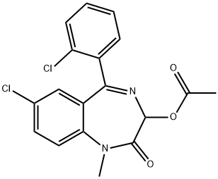 2H-1,4-Benzodiazepin-2-one, 3-(acetyloxy)-7-chloro-5-(2-chlorophenyl)-1,3-dihydro-1-methyl- Structure