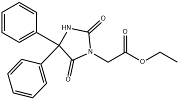 1-Imidazolidineacetic acid, 2,5-dioxo-4,4-diphenyl-, ethyl ester 구조식 이미지