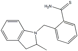 2-[(2-methyl-2,3-dihydro-1H-indol-1-yl)methyl]benzene-1-carbothioamide 구조식 이미지