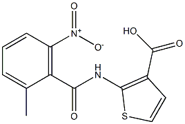 2-[(2-methyl-6-nitrobenzene)amido]thiophene-3-carboxylic acid Structure