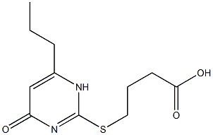 4-[(4-oxo-6-propyl-1,4-dihydropyrimidin-2-yl)sulfanyl]butanoic acid 구조식 이미지